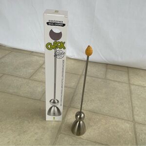 Stainless Steel Egg Opener with Yellow Handle